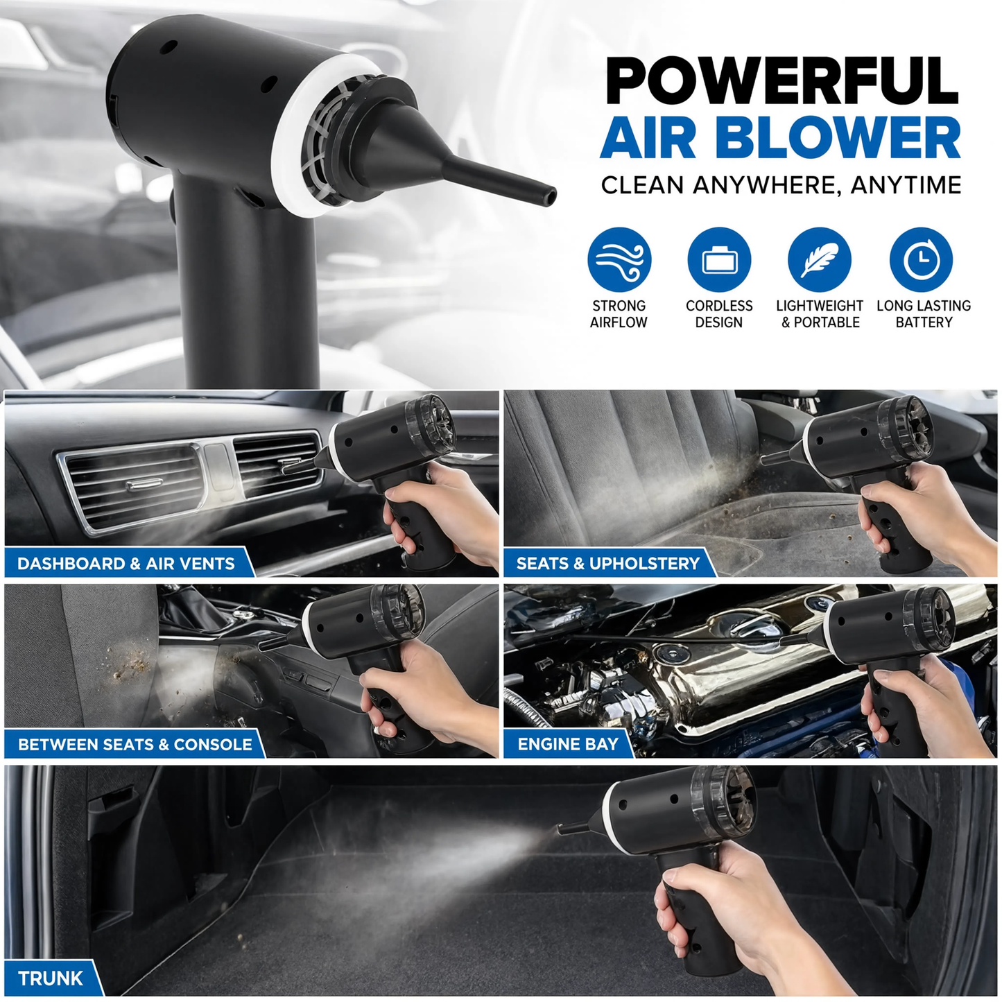TurboVac Pro - High Power Cordless Car Vacuum